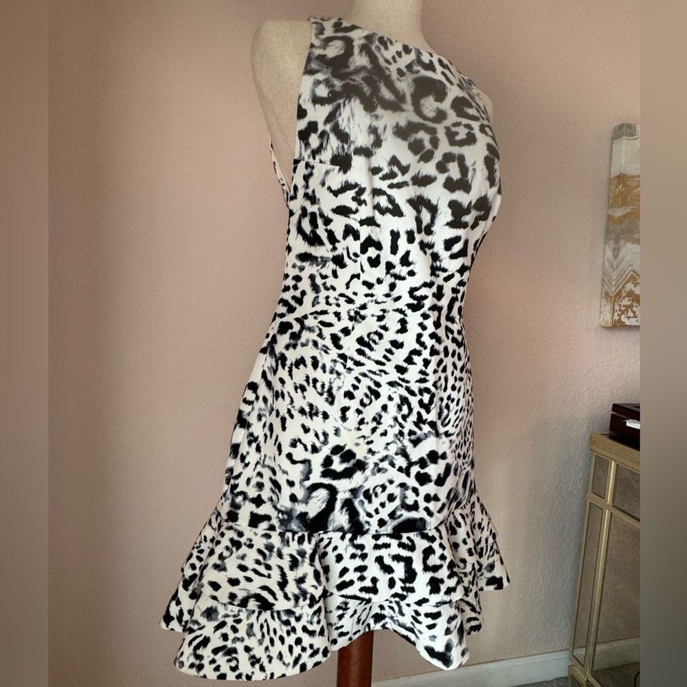 NWT Keepsake the label Borderline dress  fit and flare snow leopard print dress - Picture 8 of 14
